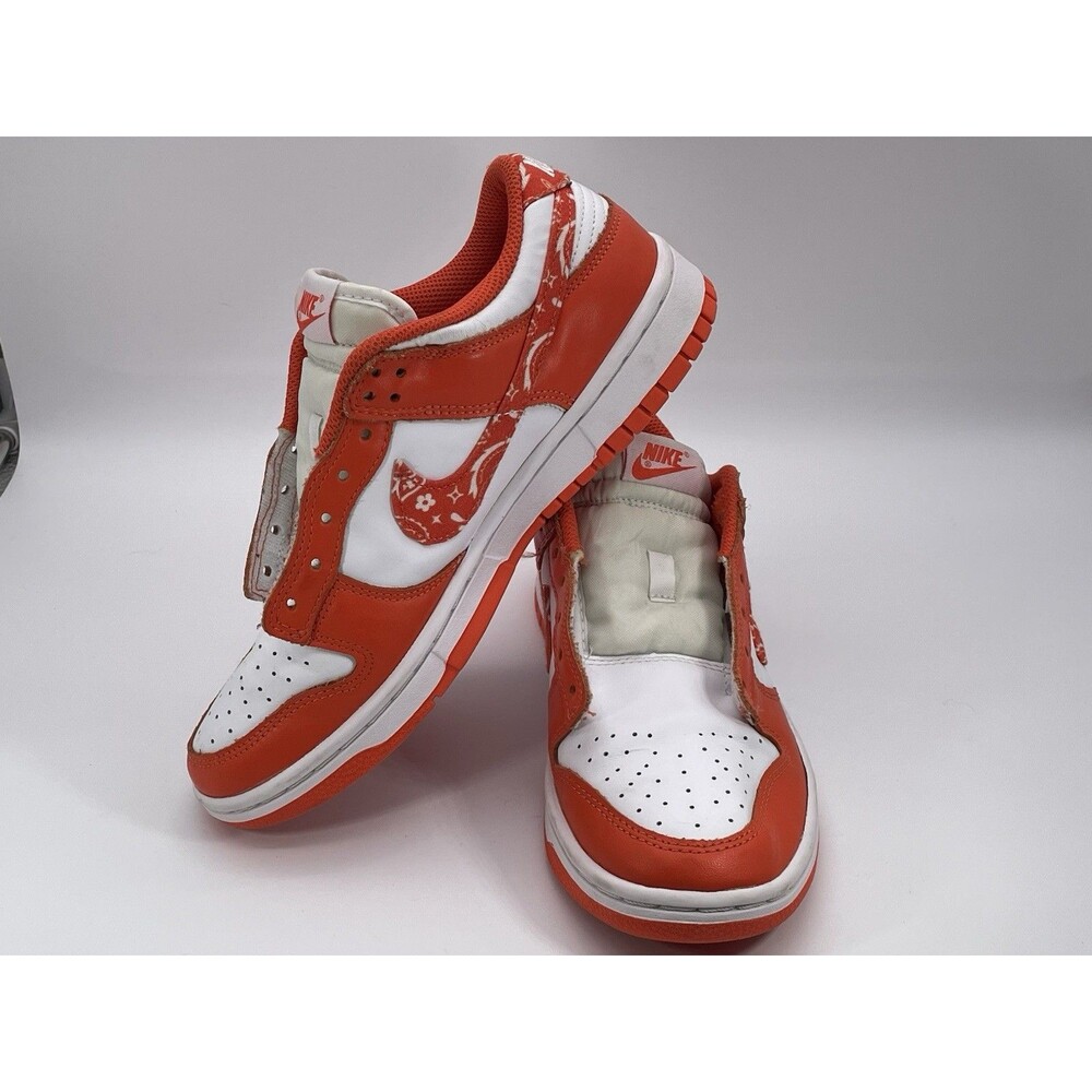 Nike Dunk Low Orange Paisley White DH4401-103 Women’s US 7.5 No Laces - Picture 7 of 7